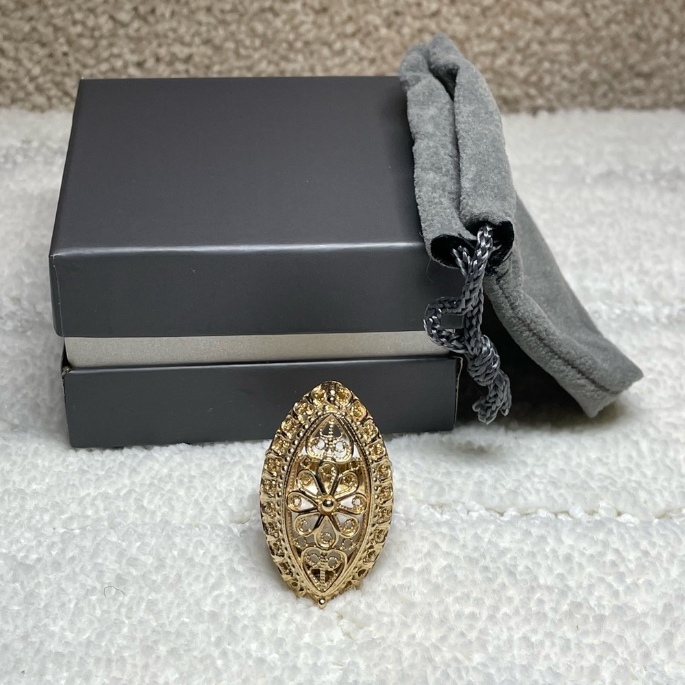 Gold plated filigree ring
